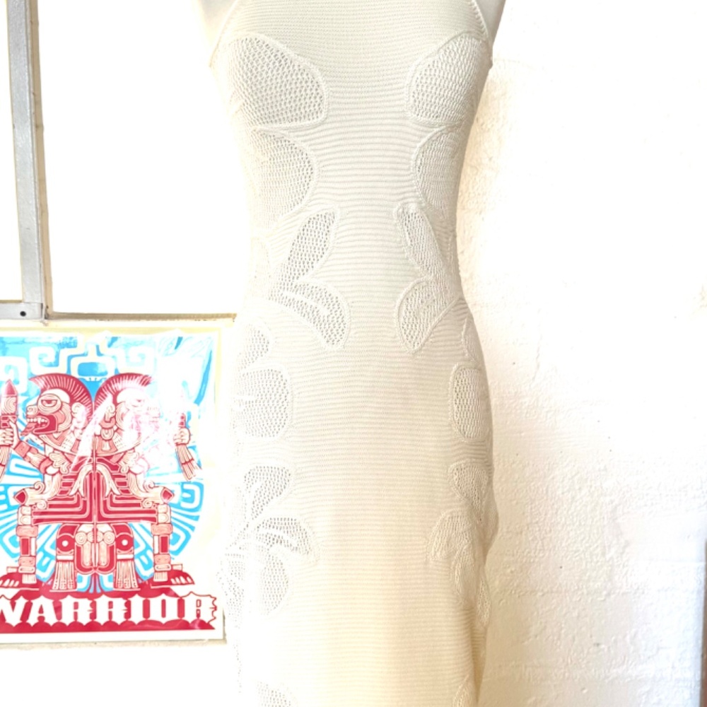 And other stories Floral Pointelle-Knit Halterneck Dress NWOT - Picture 3 of 8